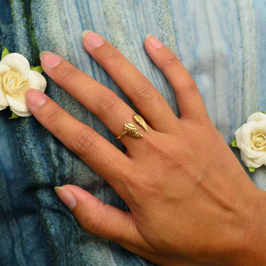 Good Omens-Inspired Angel Wing Ring