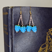 Blue Raspberry Duo Murano Glass Earrings