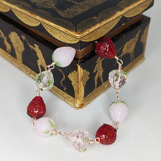 Strawberry Fields Murano Glass Bracelet