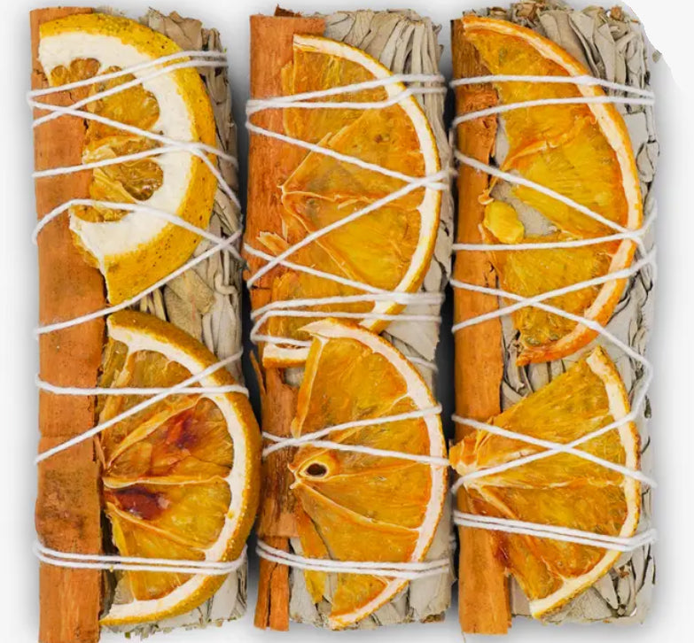 Orange and Cinnamon White Sage Bundle
