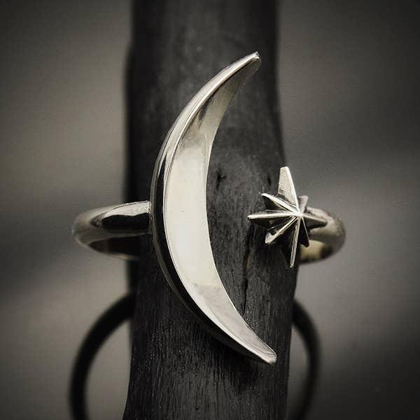 Moon and Star Ring