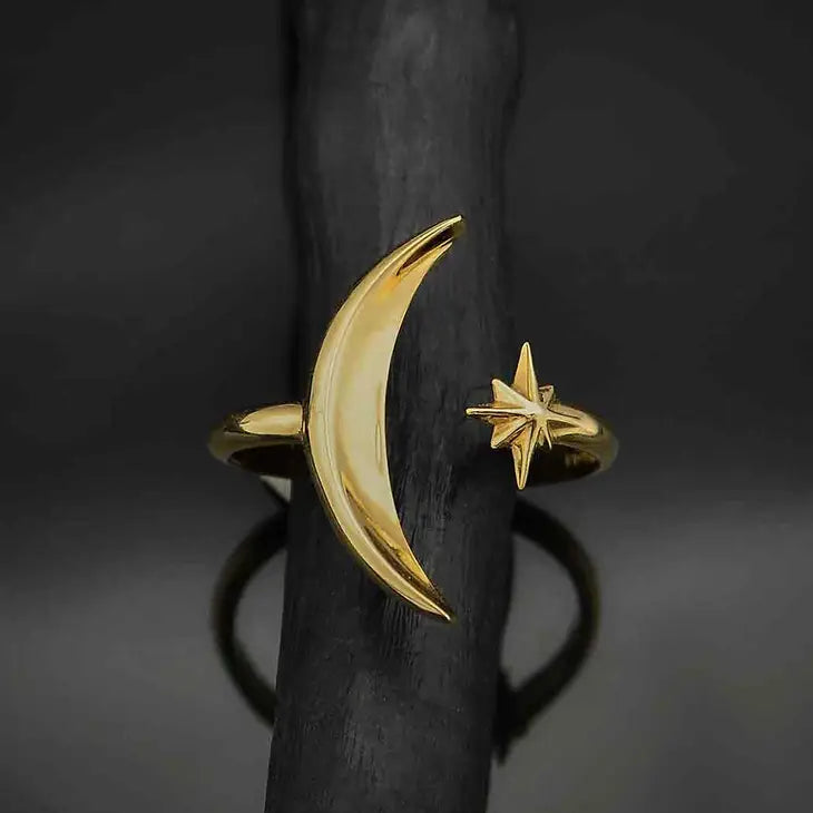 Moon and Star Ring