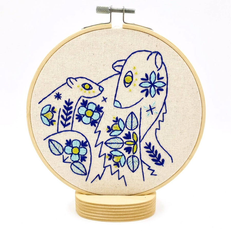 Folk Polar Bears Embroidery Kit