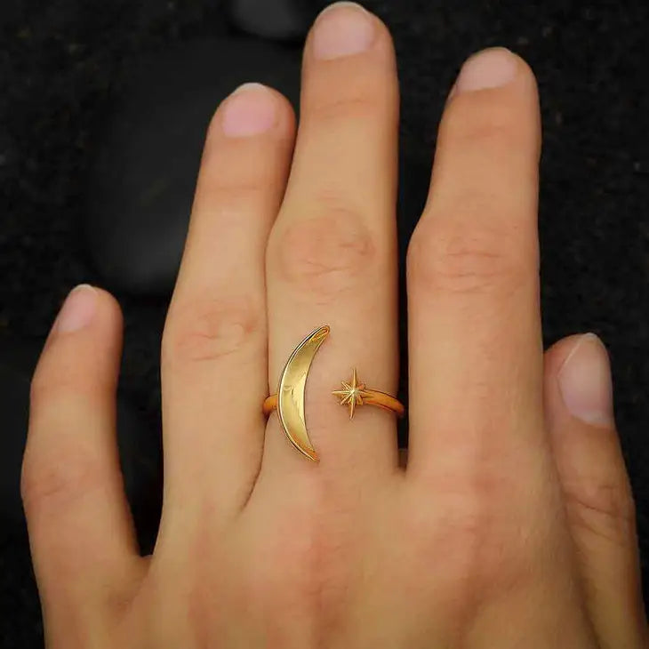 Moon and Star Ring