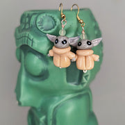 Grogu Murano Glass Earrings