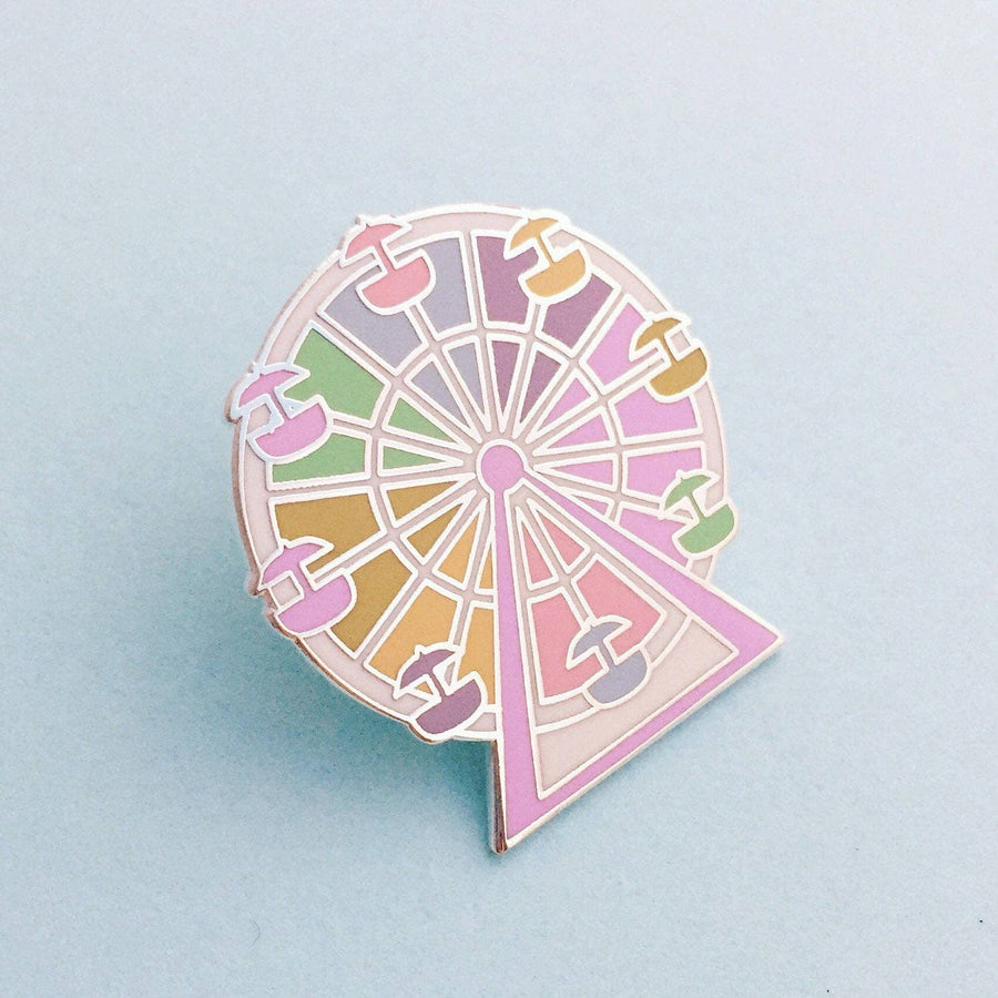 Pastel Rainbow Ferris Wheel Enamel Pin