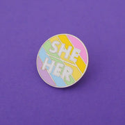 Rainbow Pronoun Pins