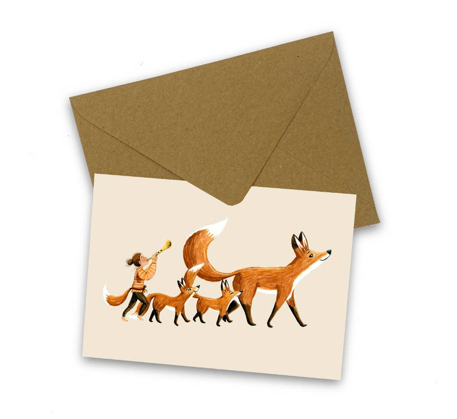 Fox Parade Greeting Card