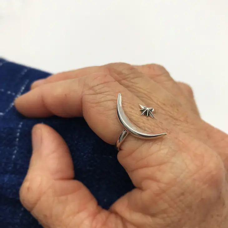 Moon and Star Ring