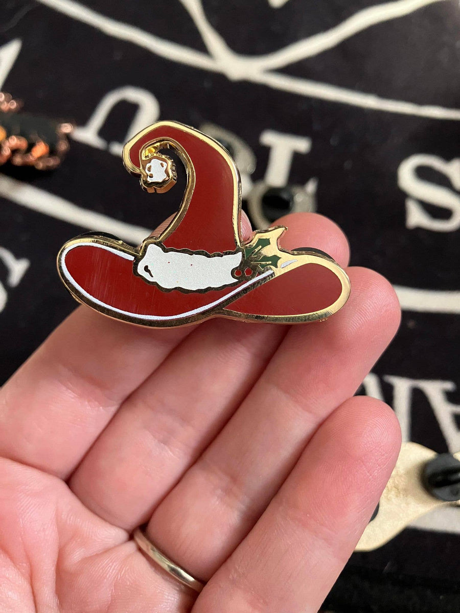 Santa Witch Hat Enamel Pin