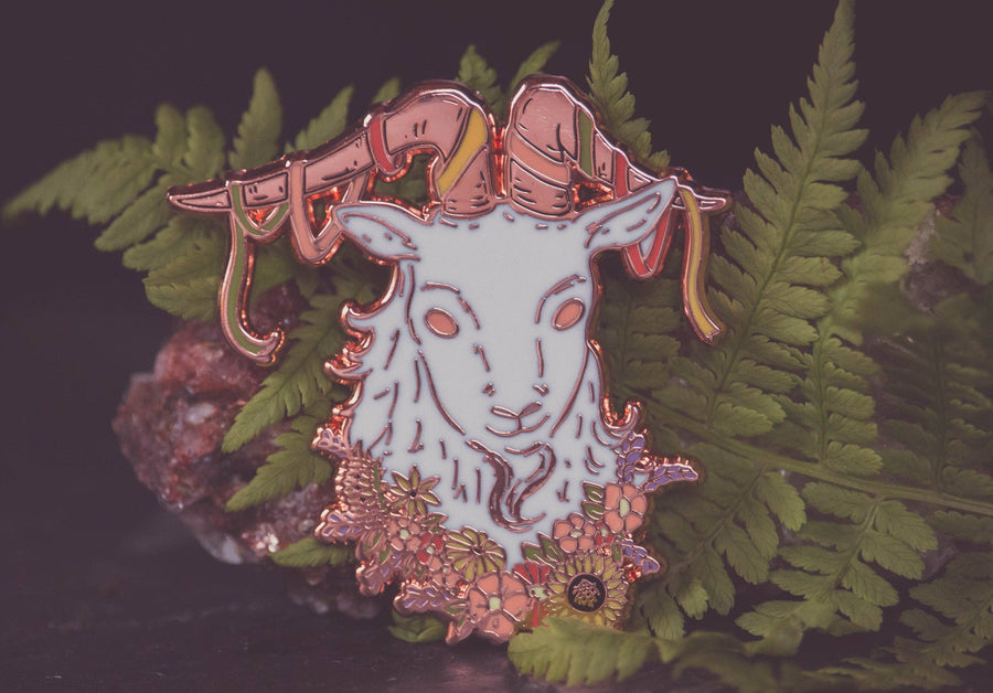 Goat of Beltane Enamel Pin