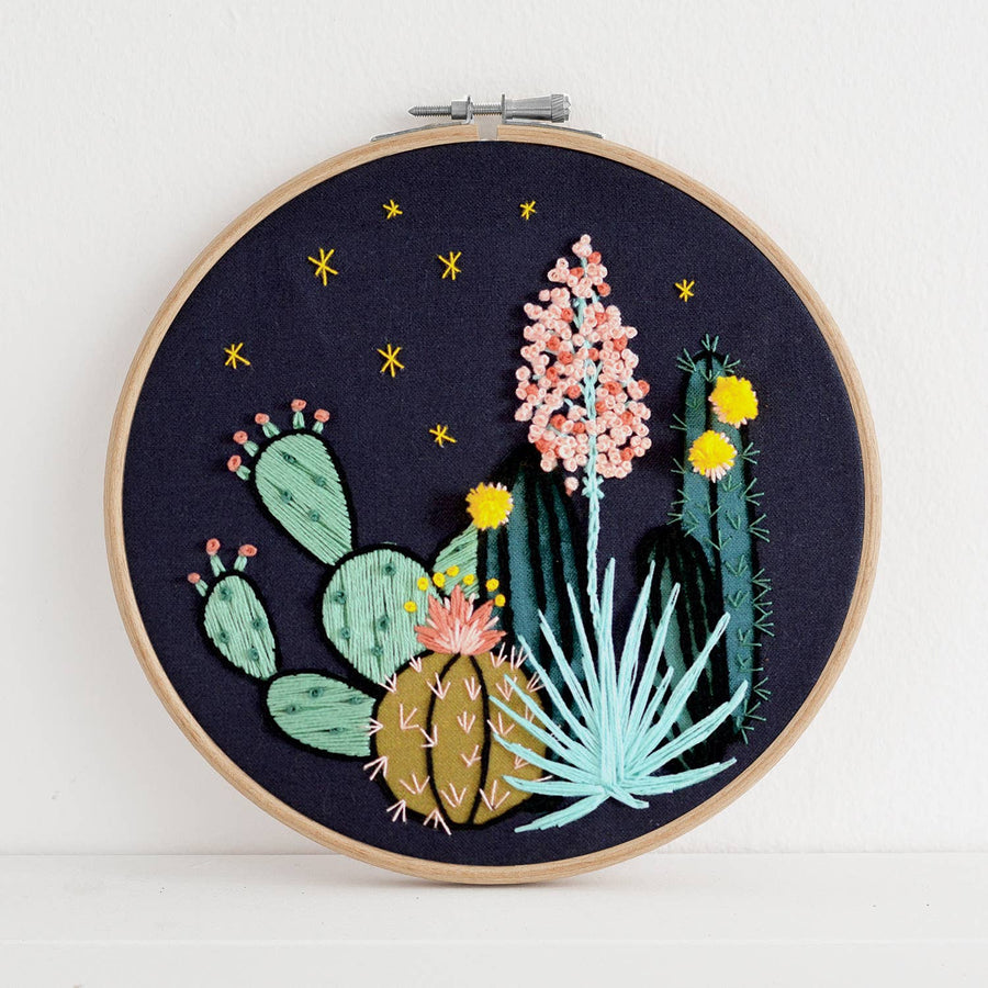 Night Cactus Embroidery Kit